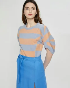Stella McCartney Pulls|Pull en Cachemire & Laine Jumper rayé bleu/orange