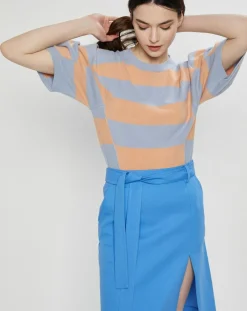 Stella McCartney Pulls|Pull en Cachemire & Laine Jumper rayé bleu/orange