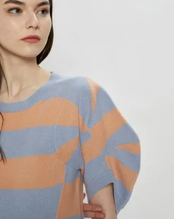 Stella McCartney Pulls|Pull en Cachemire & Laine Jumper rayé bleu/orange