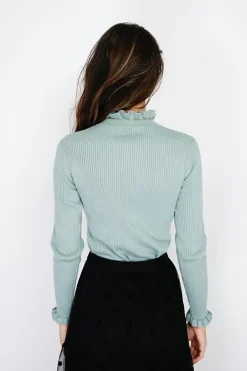 C&Jo Pulls|Pull en Cachemire & Soie mélangés col montant jade