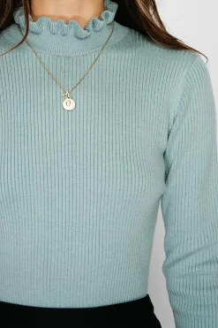 C&Jo Pulls|Pull en Cachemire & Soie mélangés col montant jade