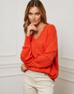 Fleur de cachemire Pulls|Pull en Cachemire mélangé Abigael orange