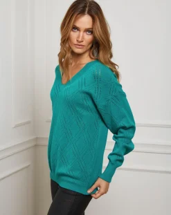 Fleur de cachemire Pulls|Pull en Cachemire mélangé Abigael vert