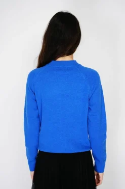 C&Jo Pulls|Pull en Cachemire mélangé boutons fantaisie royal