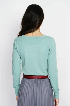 Assuili Pulls|Pull en Cachemire mélangé col rond jade