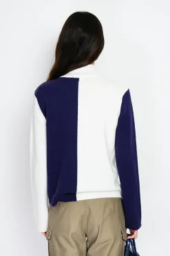 Assuili Pulls|Pull en Cachemire mélangé col montant naturel/nuit