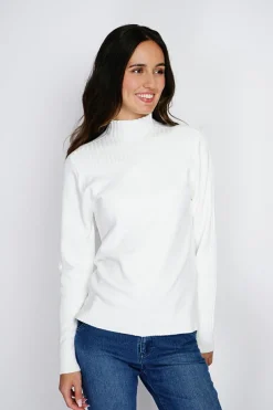 Assuili Pulls|Pull en Cachemire mélangé col montant naturel