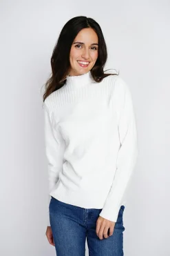 Assuili Pulls|Pull en Cachemire mélangé col montant naturel