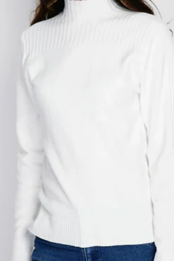 Assuili Pulls|Pull en Cachemire mélangé col montant naturel