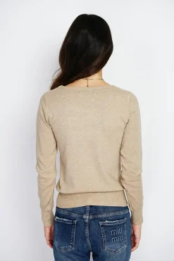 Assuili Pulls|Pull en Cachemire mélangé col rond camel