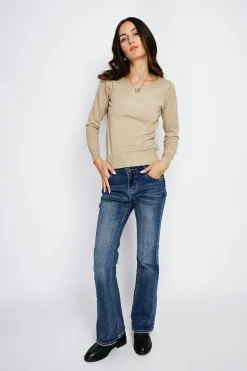 Assuili Pulls|Pull en Cachemire mélangé col rond camel