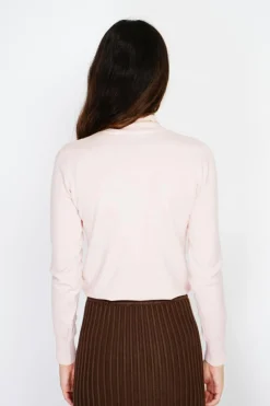 Assuili Pulls|Pull en Cachemire mélangé col montant rose