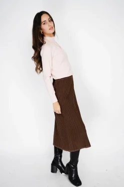 Assuili Pulls|Pull en Cachemire mélangé col montant rose