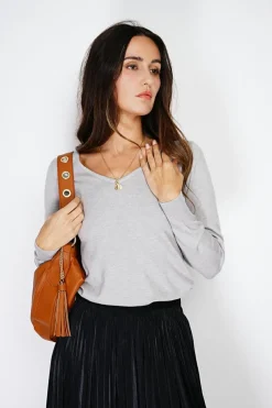 Assuili Pulls|Pull en Cachemire mélangé col V givre