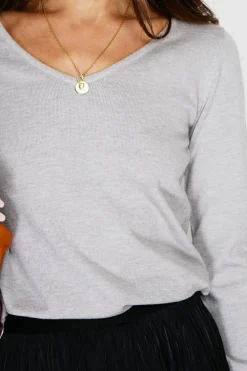 Assuili Pulls|Pull en Cachemire mélangé col V givre