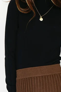 Assuili Pulls|Pull en Cachemire mélangé col montant noir