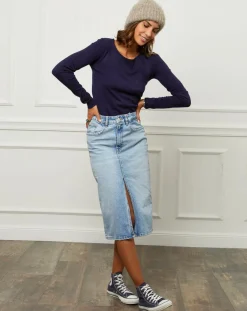 Soft Cashmere Pulls|Pull en Cachemire mélangé Célia marine