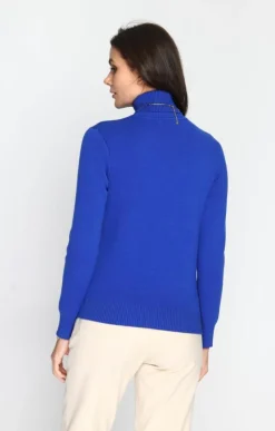 C&Jo Pulls|Pull en Cachemire mélangé col roulé fourré thermique royal