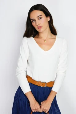 Assuili Pulls|Pull en Cachemire mélangé col V naturel