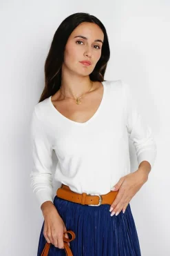 Assuili Pulls|Pull en Cachemire mélangé col V naturel