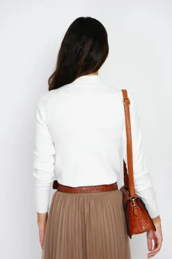 Assuili Pulls|Pull en Cachemire mélangé col montant naturel