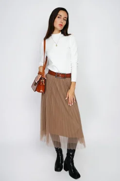 Assuili Pulls|Pull en Cachemire mélangé col montant naturel