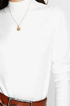 Assuili Pulls|Pull en Cachemire mélangé col montant naturel