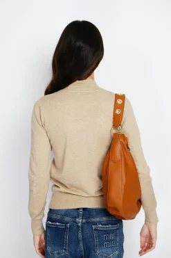 Assuili Pulls|Pull en Cachemire mélangé col montant camel