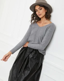 La Petite Parisienne Pulls|Pull en Cachemire mélangé Jennie gris