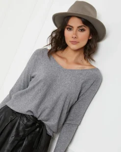 La Petite Parisienne Pulls|Pull en Cachemire mélangé Jennie gris