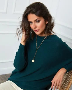 Fleur de cachemire Pulls|Pull en Cachemire mélangé Lena vert