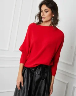 Fleur de cachemire Pulls|Pull en Cachemire mélangé Lena rouge