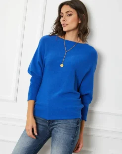 Fleur de cachemire Pulls|Pull en Cachemire mélangé Lena bleu roi