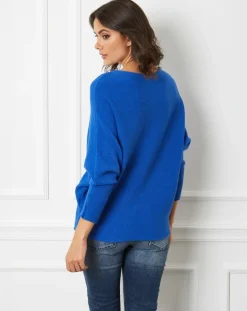 Fleur de cachemire Pulls|Pull en Cachemire mélangé Lena bleu roi