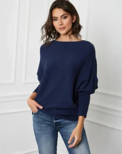 Fleur de cachemire Pulls|Pull en Cachemire mélangé Lena marine