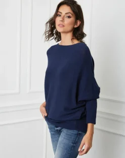 Fleur de cachemire Pulls|Pull en Cachemire mélangé Lena marine