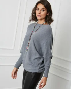 Fleur de cachemire Pulls|Pull en Cachemire mélangé Lena gris foncé