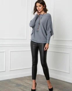 Fleur de cachemire Pulls|Pull en Cachemire mélangé Lena gris foncé