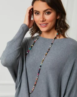 Fleur de cachemire Pulls|Pull en Cachemire mélangé Lena gris foncé