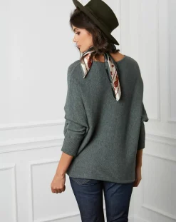 Fleur de cachemire Pulls|Pull en Cachemire mélangé Lena kaki