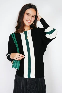 Assuili Pulls|Pull en Cachemire mélangé ras du cou noir