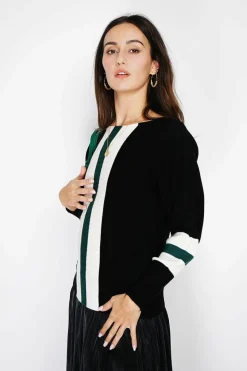 Assuili Pulls|Pull en Cachemire mélangé ras du cou noir