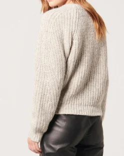 Zapa Pulls|Pull en Coton & Alpaga Nae gris clair
