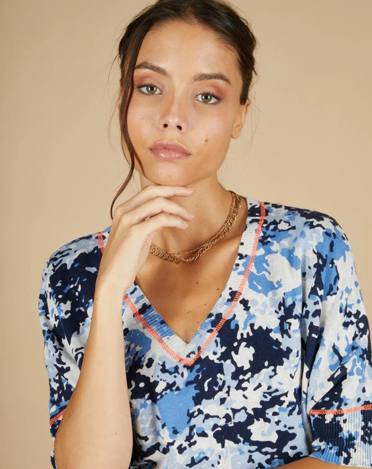 Cashmere Tribu Pulls|Pull en Coton & Cachemire Maya à motif nuit