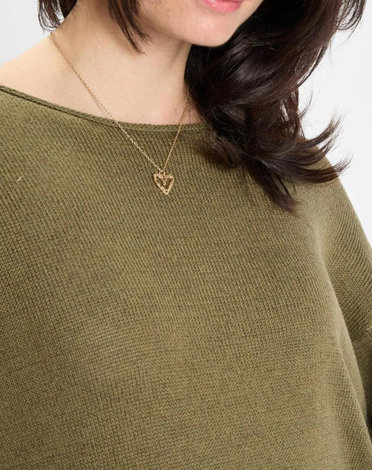 Marc O'Polo Pulls|Pull en Coton & Lin Col Bateau kaki