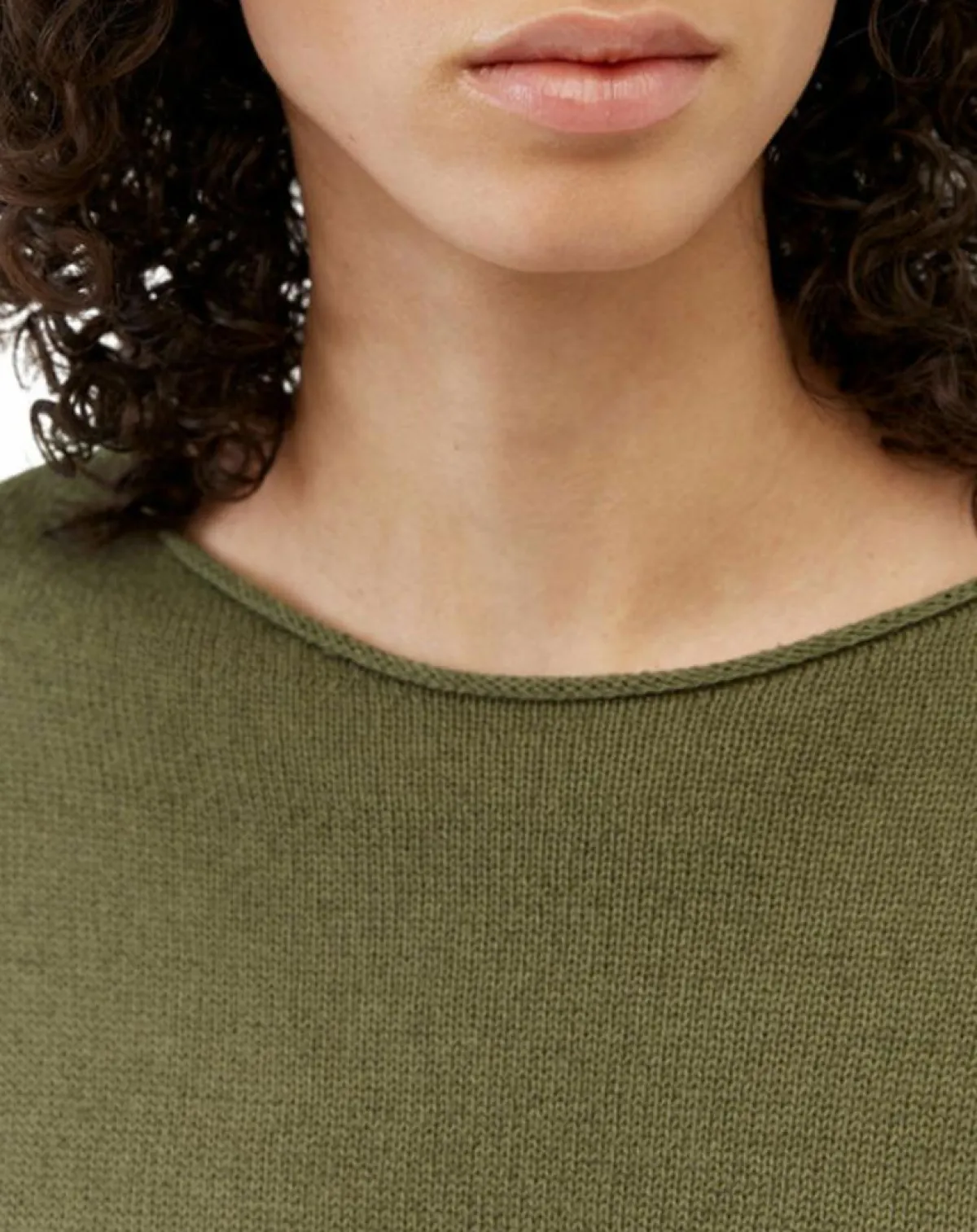 Marc O'Polo Pulls|Pull en Coton & Lin Col Bateau kaki