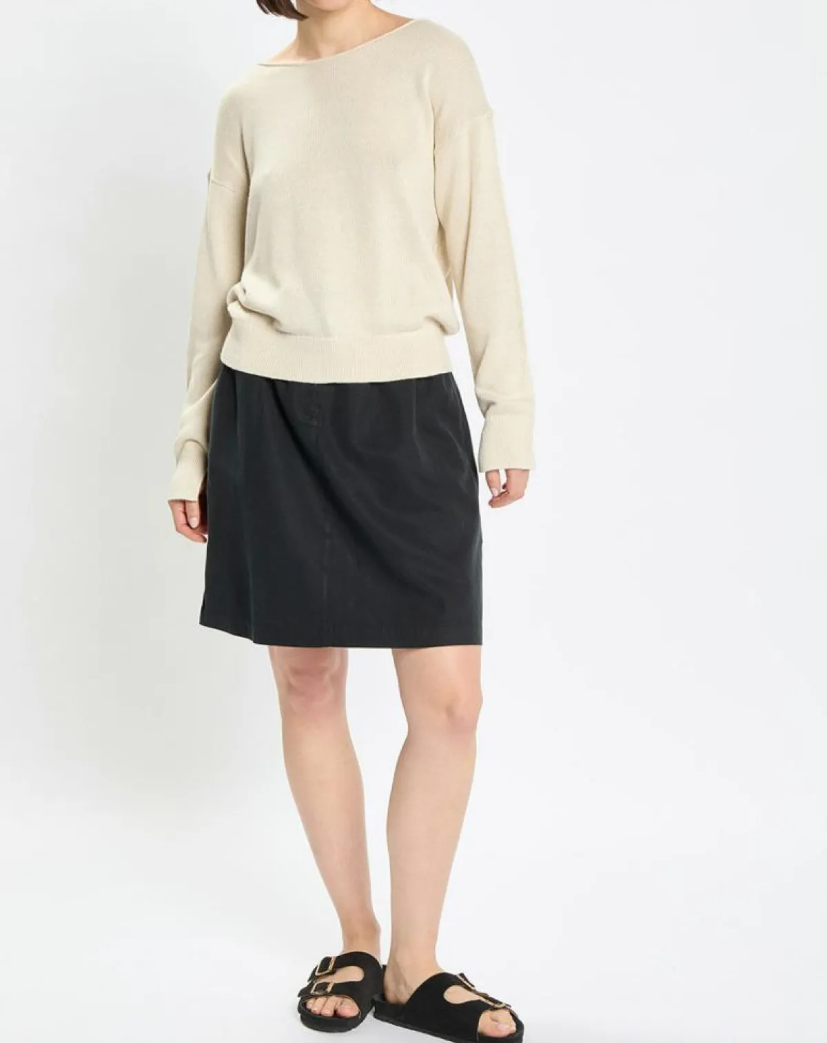 Marc O'Polo Pulls|Pull en Coton & Lin Col Bateau beige clair