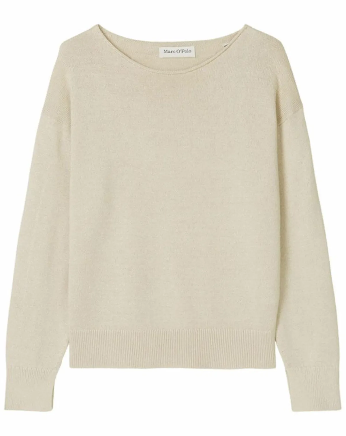 Marc O'Polo Pulls|Pull en Coton & Lin Col Bateau beige clair