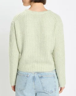 Marc O'Polo Pulls|Pull en Coton, Laine & Alpaga mélangés Mouline vert clair