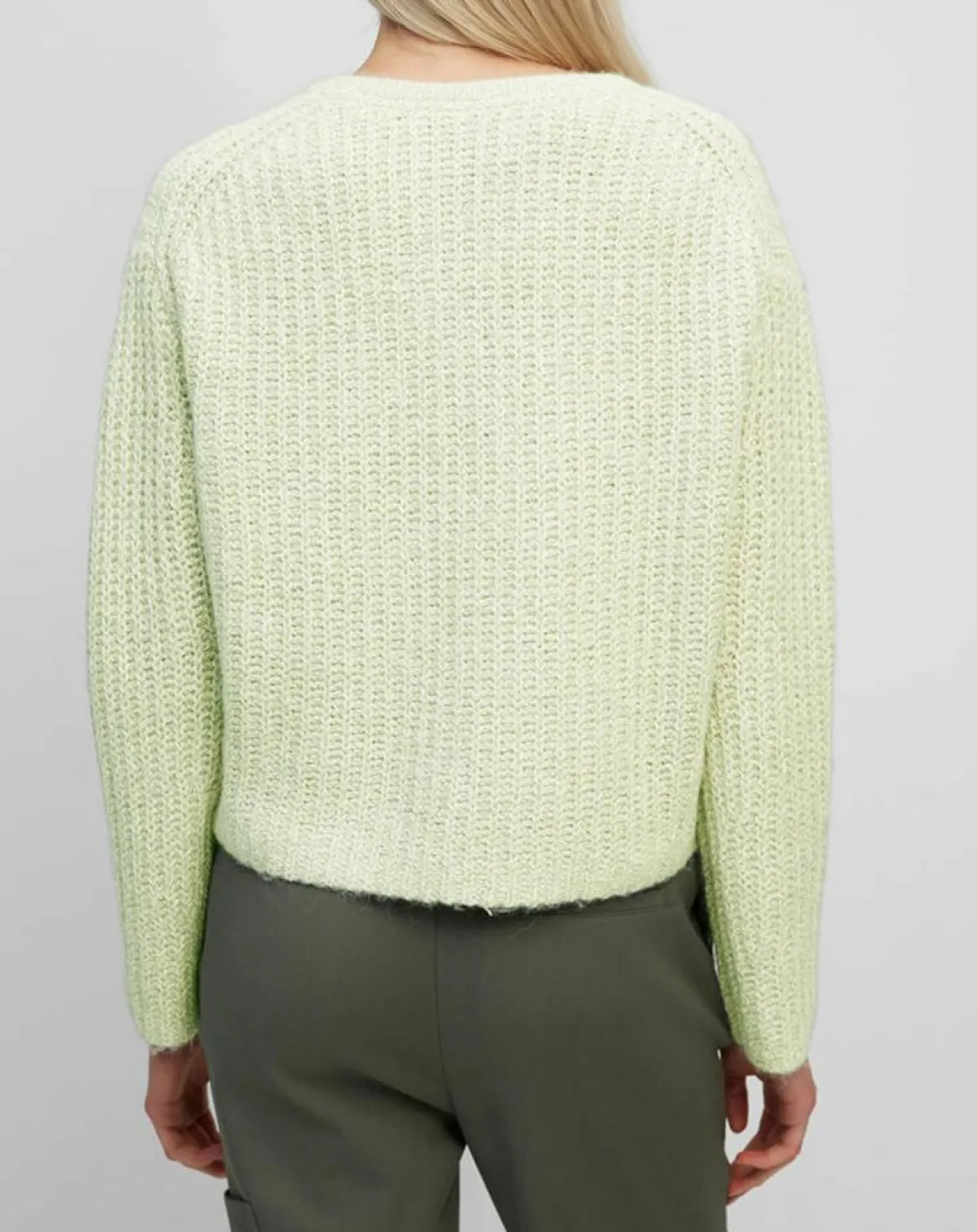 Marc O'Polo Pulls|Pull en Coton, Laine & Alpaga mélangés Mouline vert clair